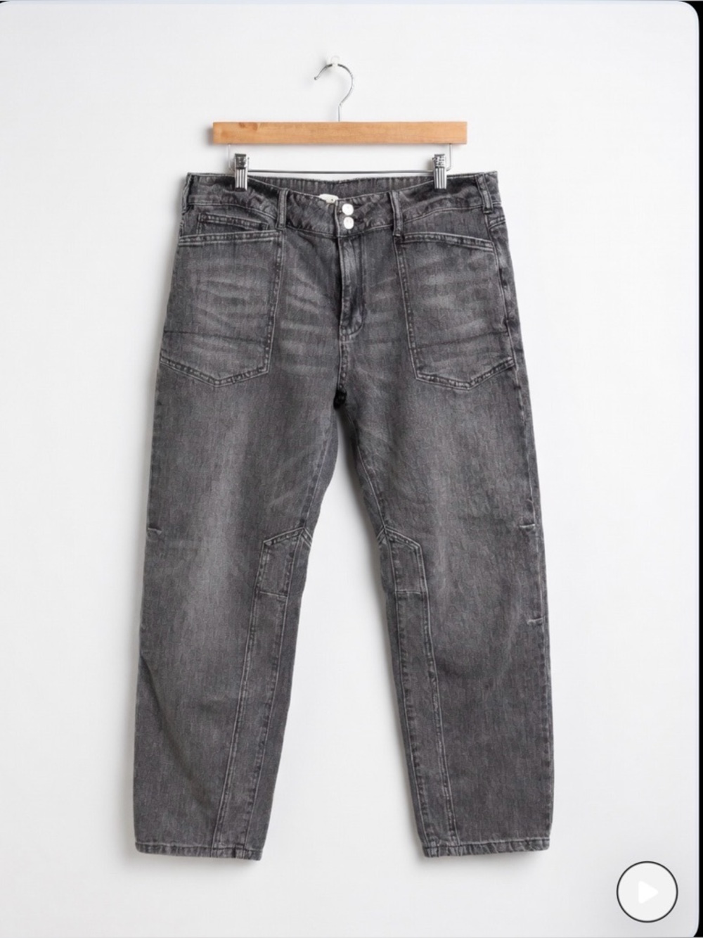 Anthropologie Black  Wide Leg Barrel jean